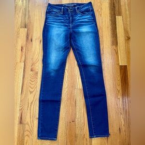 American Eagle Outfitters Dark Blue Skinny Jeans size 10 long